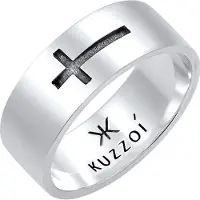KUZZOI Ring 'Kreuz' zwart / zilver