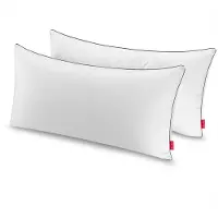 Blumtal Kussen Uno - Hoofdkussen met aanpasbare vulling - 100 % Microvezel - 40 x 80cm - Met Bies - Set van 2