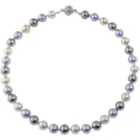 Behave - Parel Ketting - Dames - Handgeknoopt - 12mm Parels - 46cm - Paars - Magneetsluiting met Strass - Klassiek & Elegant