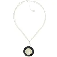 Behave Korte Ketting - Zwarte Hanger Met Parel - Nikkelvrij