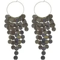 Behave - Oorringen met ronde hangers oud-goudkleur 14 cm - Nikkelvrij - Trendy sieraden
