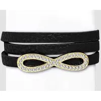 Montebello Armband Julia Black - PU Leer - Infinity - 11mm - 19cm
