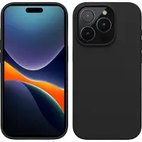 Kwmobile Case voor iPhone 15 Pro - Slank TPU-Hoesje met Zachte Afwerking - In zwart