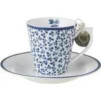 Laura Ashley kop en schotel espresso Floris 9 cl - Porselein - Mokken & bekers