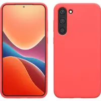 Kwmobile telefoonhoesje geschikt voor Samsung Galaxy S23 Plus - Hoesje met siliconen coating - Smartphone case in neon koraal