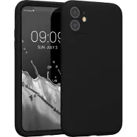 Kwmobile telefoonhoesje geschikt voor Apple iPhone 11 - TPU backcover met siliconen coating - Smartphone case in zwart