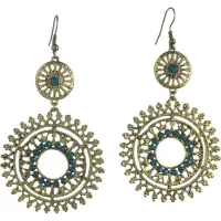 Behave - Vintage oorhangers met blauwe kristallen - Nikkelvrij