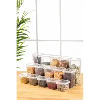 Hermia Concept Set van 15 bewaarbakjes Gladys 14.75L | kunststof wit 10x10x9 cm opbergpotten | NADUVI