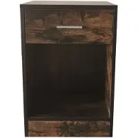 Vdd Nachtkastje - halkastje - met lade - 60 cm hoog - vintage bruin