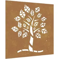 VD Home Furnishing Wanddecoratie tuin boomontwerp 55x55 cm cortenstaal