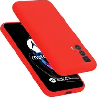 Cadorabo TPU Liquid Silicone Case Cover voor Motorola EDGE 20 PRO / EDGE S PRO (Motorola Edge S Pro, Motorola Edge 20 Pro), Smartphonehoes, Rood