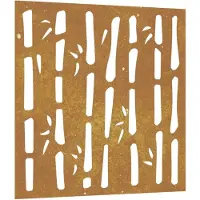 vidaXL Wanddecoratie tuin bamboe-ontwerp 55x55 cm cortenstaal