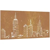 vidaXL Wanddecoratie tuin skyline-ontwerp 105x55 cm cortenstaal