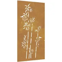 vidaXL Wanddecoratie tuin bamboe-ontwerp 105x55 cm cortenstaal
