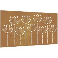 vidaXL Wanddecoratie tuin bloemenontwerp 105x55 cm cortenstaal