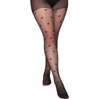 Pamela mann Plus Size panty met hartjesprint 30 denier zwart female | Maat: 44-46