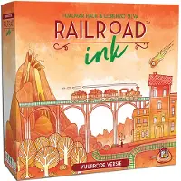White goblin games - Railroad Ink (Vuurrode versie) - Dobbelspel - 1 tot 6 spelers - Roll & Write - Puzzelspel - Voor de hele familie