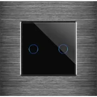 Perfect Switches TOUCH SCHAKELAAR | ALUMINIUM | ZWART | AAN/UIT | TWEEVOUDIG | WIFI + RF