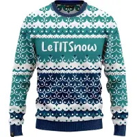 JAP Christmas Foute Kersttrui (maat XL) - 100% Gerecycled - Kriebelt niet - Kerstcadeau volwassenen - Kersttrui dames en heren - LeTITSnow - Groen