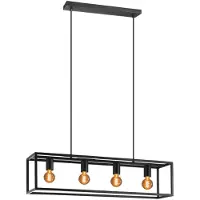 Eglo Hanglamp Blackcrown Zwart 4xe27