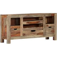 vidaXL Dressoir 100x30x50 cm massief acaciahout grijs