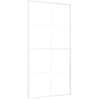 vidaXL Schuifdeur 102,5x205 cm ESG-glas en aluminium wit
