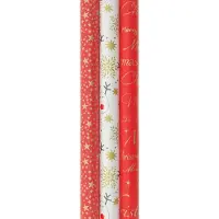 Benza RED PASSION - cadeaupapier - kerstpapier inpakpapier voor kerst - 3 meter x 70 cm - 3 rollen