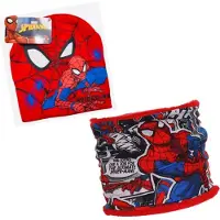 Marvel Spiderman Set - Muts + Nekwarmer - Rood - Maat 52 cm hoofdomtrek (± 2-4 jaar)