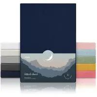 Blumtal Laleni Premium Hoeslaken Kids - 100% Katoen - 40 x 75 x 10 cm - Dark Ocean Blue - Set van 2