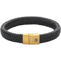 Rebel & Rose Full Metal Herringbone Black Gold RR-M0021-G-M Armband 17,5cm