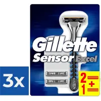 Gillette Sensor Excel - Scheersysteem voor Mannen - Voordeelverpakking 3 stuks