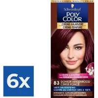 Schwarzkopf Poly Color Creme Haarverf 83 - Donker Kersenrood - 1 stuk - Voordeelverpakking 6 stuks