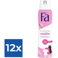 Fa Deo spray 150 ml Invisible Sensitive - Voordeelverpakking 12 stuks