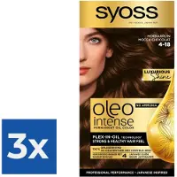 Syoss Oleo Intense - Haarverf - 4-18 - Mokka Bruin - 115ml x 3