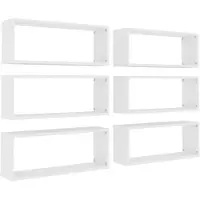 vidaXL Wandschappen kubus 6 st 60x15x23 cm spaanplaat wit