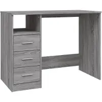 vidaXL Bureau met lades 102x50x76 cm bewerkt hout grijs sonoma eiken