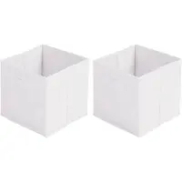 Urban Living Opbergmand/kastmand Square Box - 4x - karton/kunststof - 29 liter - wit - 31 x 31 x 31 cm - Opbergmanden