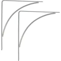 AMIG Plankdrager/planksteun van metaal - 2x - gelakt zilvergrijs - H250 x B200 mm - Tot 65 kg - Plankdragers