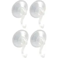 AMIG Ophanghaken met zuignap - 4x - kunststof - transparant - diameter 4,5 cm - Handdoekhaakjes