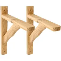 AMIG Plankdrager/planksteun van hout - 2x - lichtbruin - H280 x B230 mm - Tot 95 kg - Plankdragers