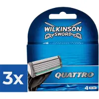 Wilkinson Sword Quattro - 4 stuks - Scheermesjes - Voordeelverpakking 3 stuks