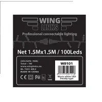 Silver winglinks Koppelbare netverlichting 150 x 150 cm | Warm Wit | 100 lampjes | 230V | Professioneel