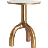 Light & Living Bijzettafel Ø40,5x53 cm MELLO glans bruin brons+glas taupe (Brons, 40.5x40.5x53 diameter: 40.5cm)