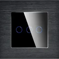 Perfect Switches TOUCH SCHAKELAAR | ALUMINIUM | ZWART | AAN/UIT | DRIEVOUDIG | WIFI + RF