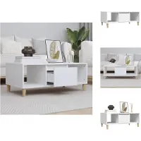 vidaXL Salontafel 90x50x36,5 cm bewerkt hout wit
