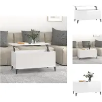 vidaXL Salontafel 90x44,5x45 cm bewerkt hout hoogglans wit