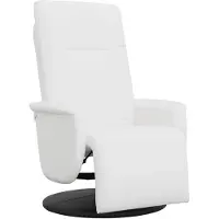 vidaXL Fauteuil verstelbaar met voetensteun kunstleer wit