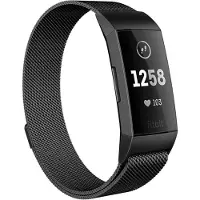 Shop4 - Geschikt voor Fitbit Charge 3 Bandje - Small Metaal Zwart