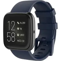 Shop4 - Geschikt voor Fitbit Versa 2 Bandje - Small Siliconen Donker Blauw