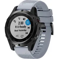 Shop4 - Geschikt voor Garmin Fenix 5S Bandje (ook Plus) - Siliconen Grijs